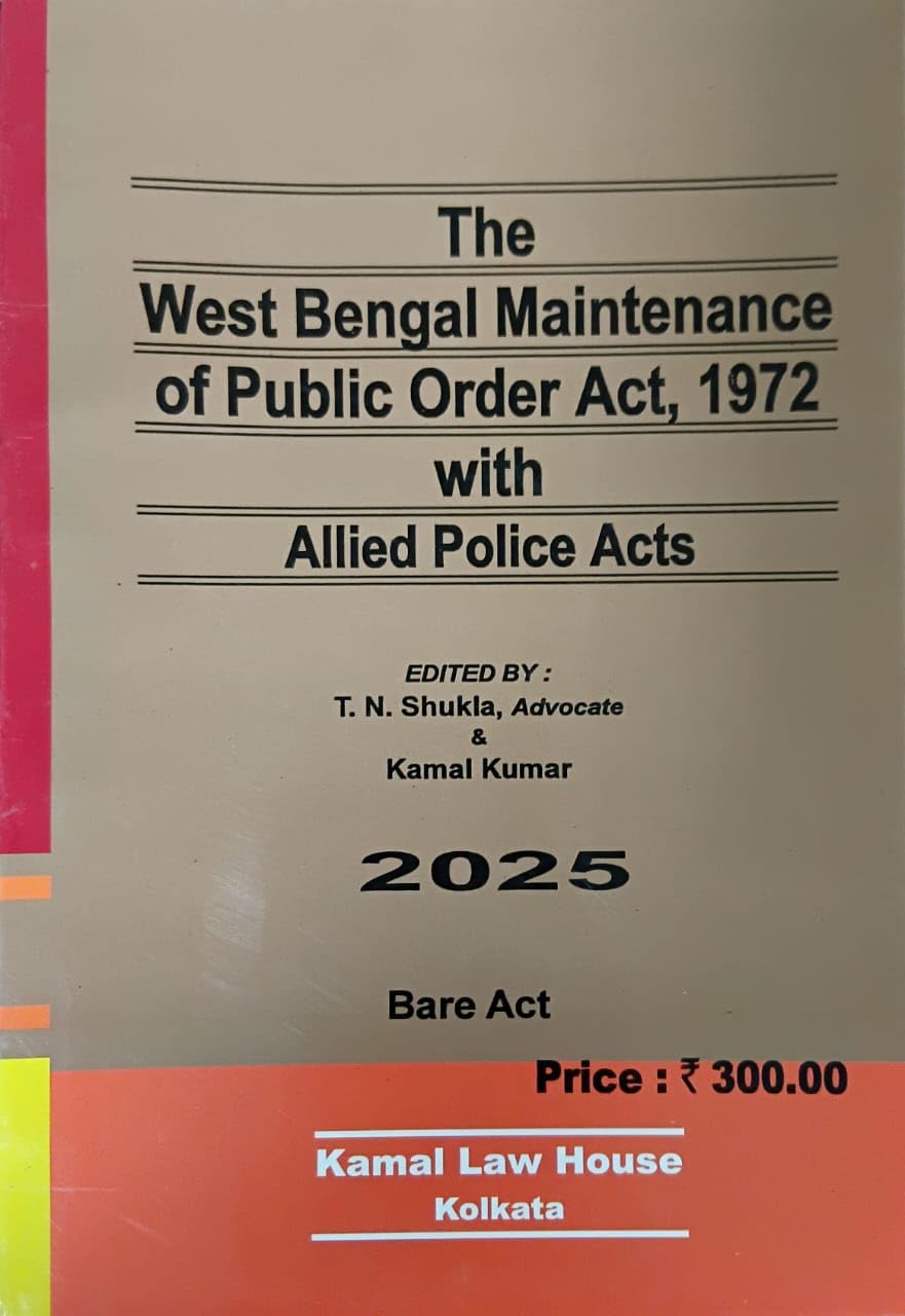 61QCiKAXDcL._SL1280_ The West Bengal Maintenance of Public Order Act, 1972 with Public Allied Acts - Image 1