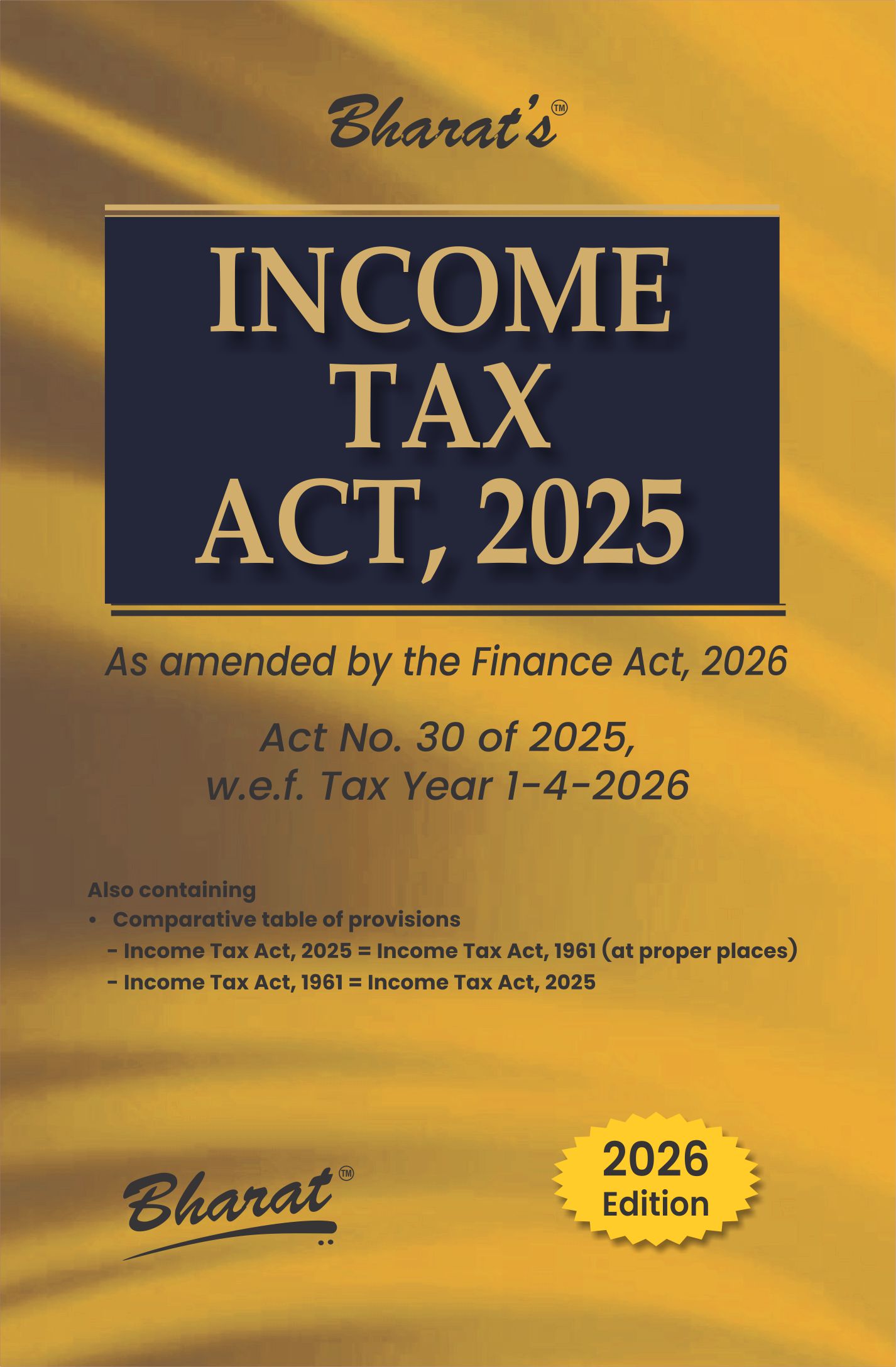 INCOME TAX BILL 2026 pocket Front Income Tax Act, 2025 (Pocket Edition) | Tax Year 1-4-2026 - Image 1