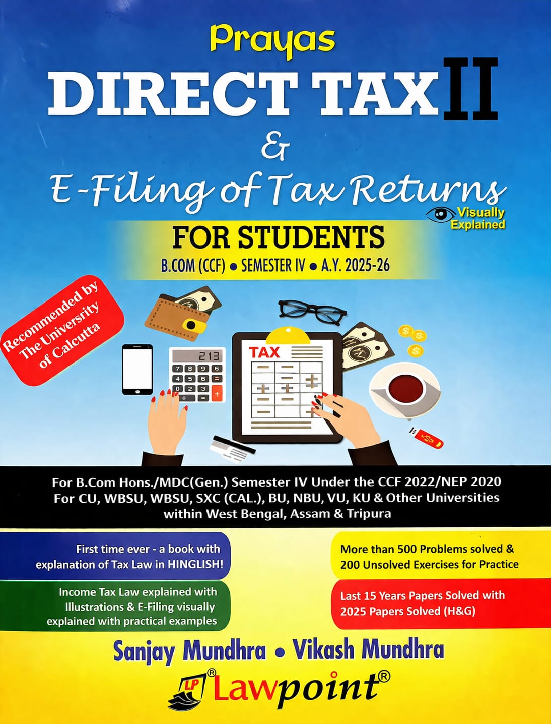 pdirecttax2 Prayas Direct Tax II and E-Filing of Tax Returns (Prayas Taxation II) A.Y. 2025-26 for B.Com Semester IV CCF New Syllabus Recomended by the University of Calcutta - Image 1